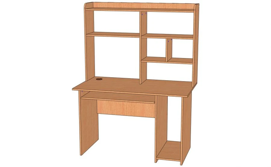 Computer Desk with Overhead Storage - Model SK-2