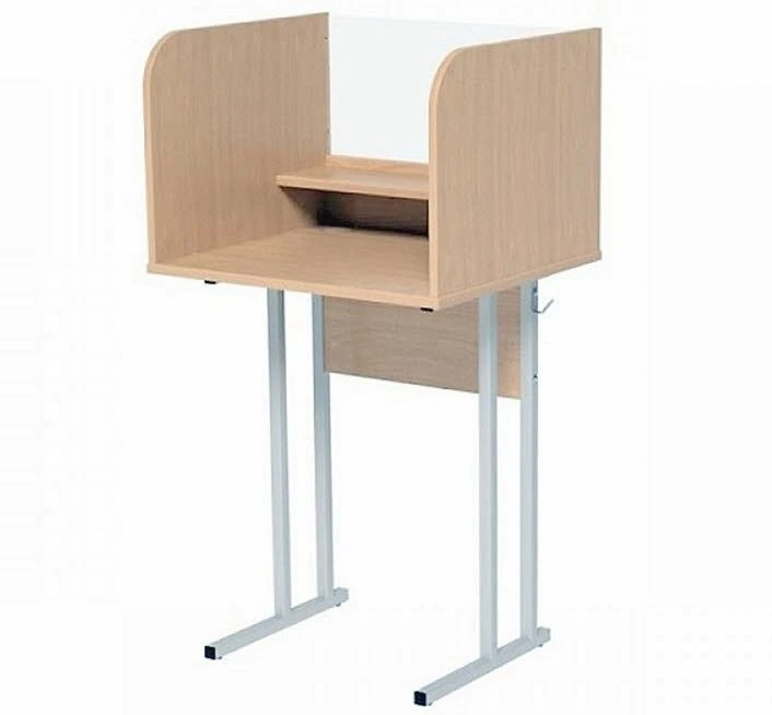 Acoustic Half-Cabin Language Learning Desk with Metal Frame