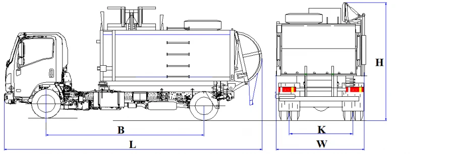 Side Loading Garbage Truck Model MK-4552-13