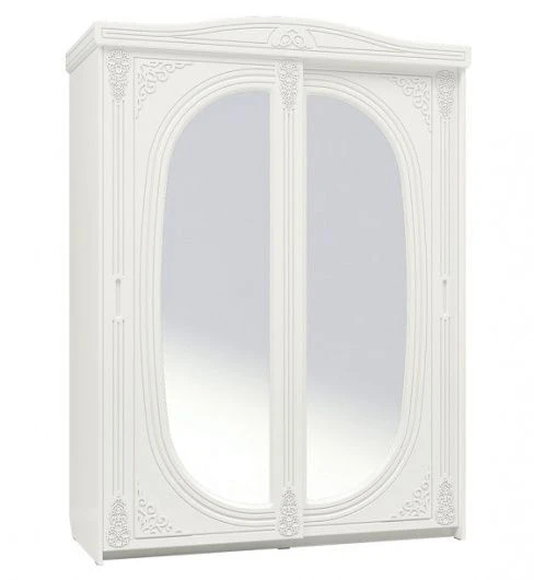 Functional Wooden Wardrobe for Bedroom with Mirrors Model Assol AS-16