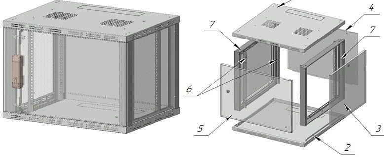 Wall-Mounted Telecommunication Cabinet 6U 530x350 SHC-S Model