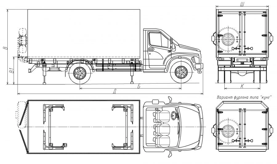 Special Vehicle for Container Transport on GAZ Chassis 5759AU-3