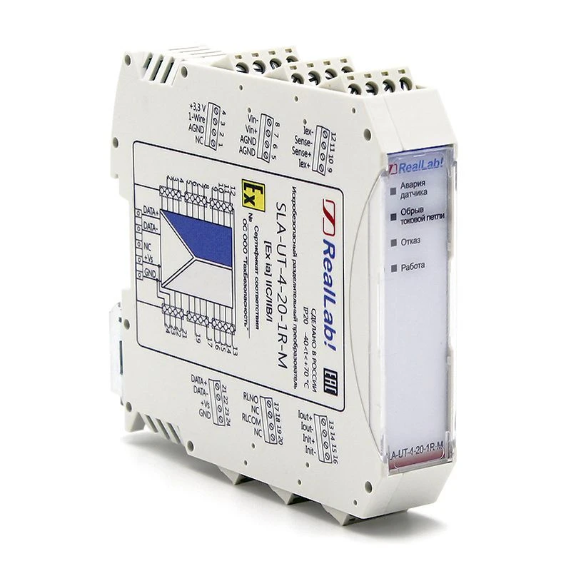Intrinsically Safe Signal Converter for Temperature Sensors SLA-UT-4-20-1R-M