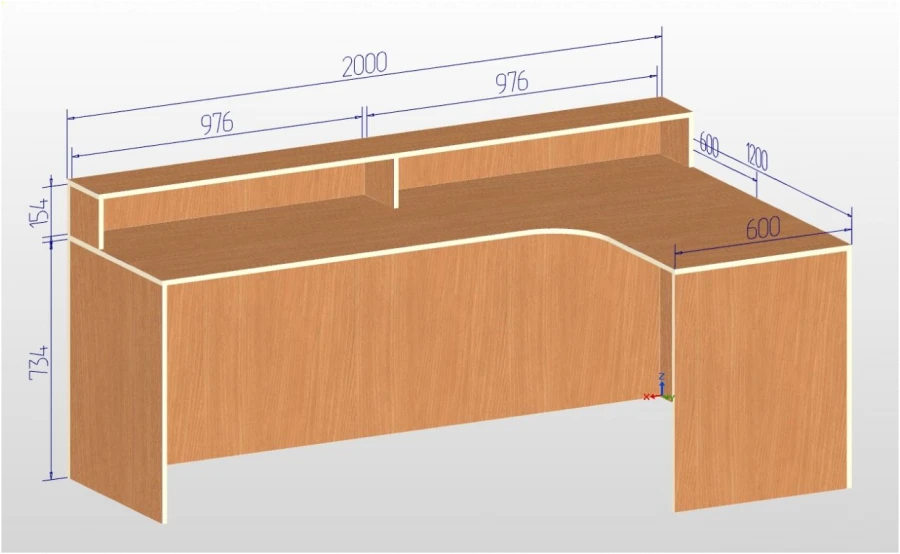 Corner Teacher's Desk Model U.02.27