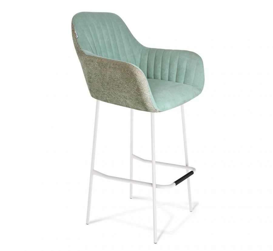 Bar Stool with Microvelvet and Tweed Upholstery, Model SHT-ST38-3/S29