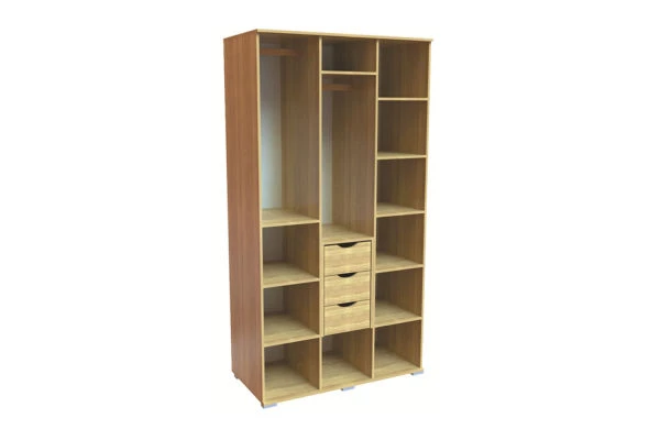 Bedroom Wardrobe in Sonoma Oak Finish - Model SHK-3/8