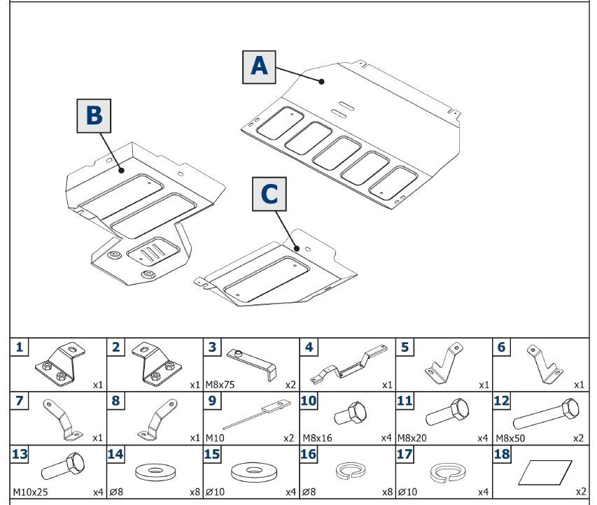 Metal Protection Kit for Mitsubishi ECLIPSE 4WD