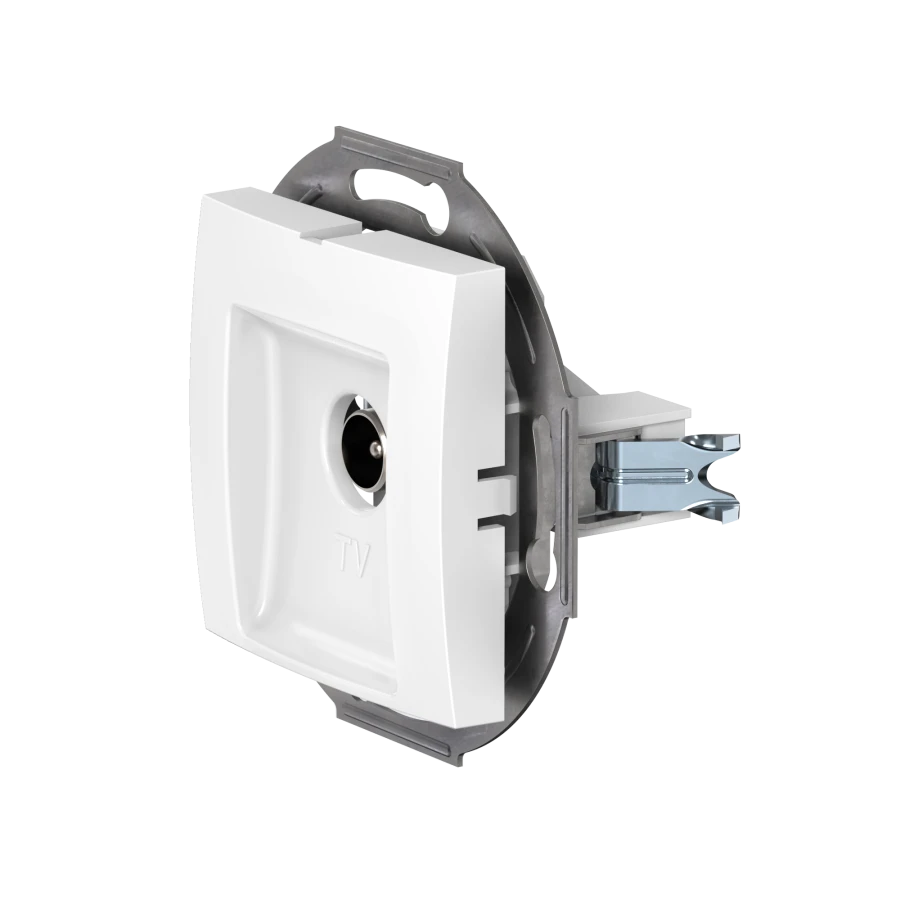 Caduceus Aling Prestige Hidden Installation TV/FM Socket Single, White, Art. 6012I.0