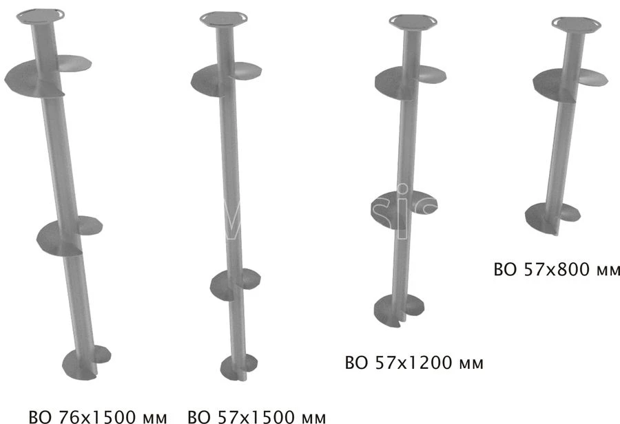 Screw Support with Flange and Blades Ø57/76mm
