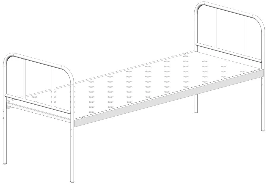 Hospital Bed with Single Deck, Metal Headboards, Model MSK-122M