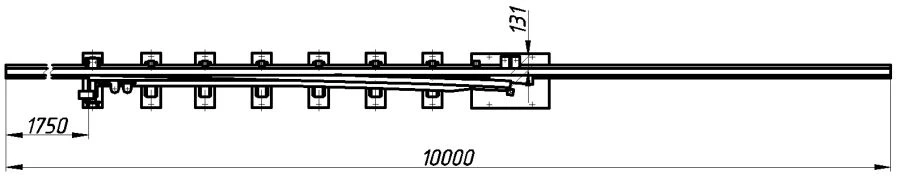 R50 Type Frame Rail with Point, Model 1/9 (Project 2941.01.000/-01)