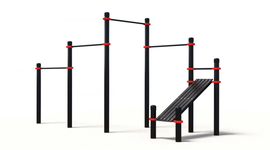 Compact Pull-Up Station with Adjustable Bench for Abs
