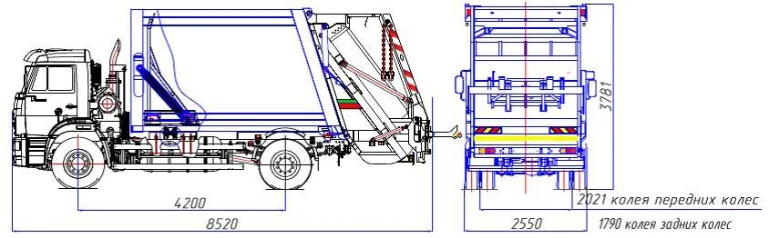 Rear-Loading Garbage Truck Model MK-4546-G6