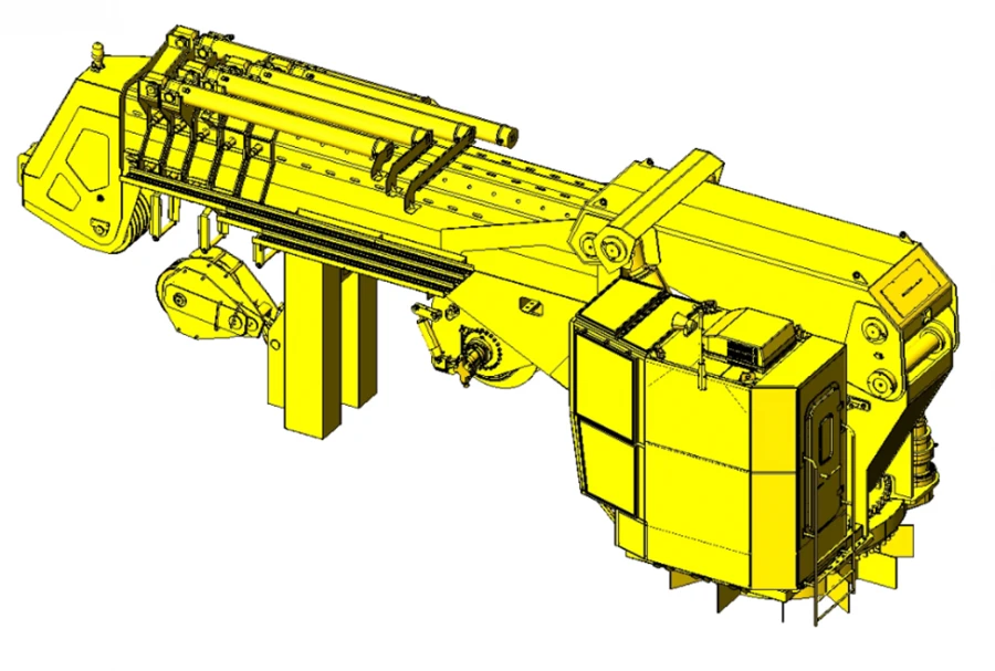 Electric Hydraulic Ship Crane with Telescopic Boom