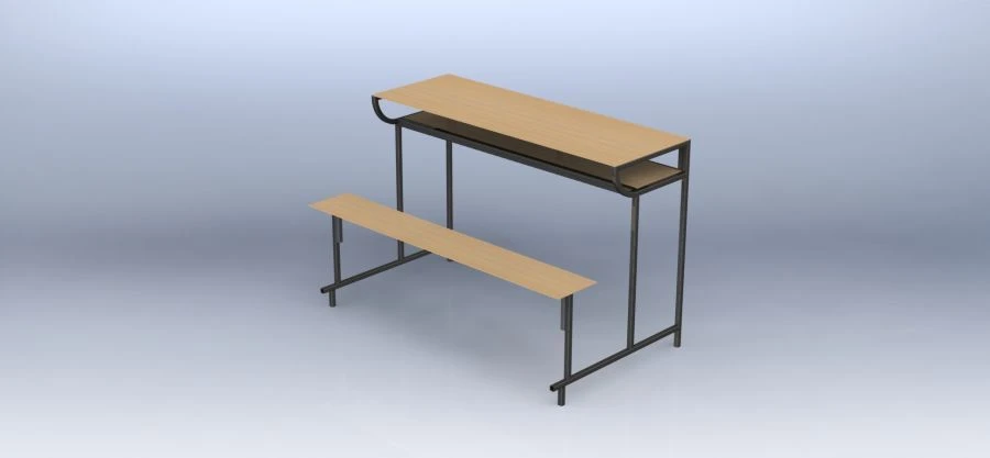 Custom Metal Frame Bench Table