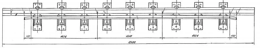 Cross Rail with Counter Rail Type R65 Model 1/11 for Switch Junctions