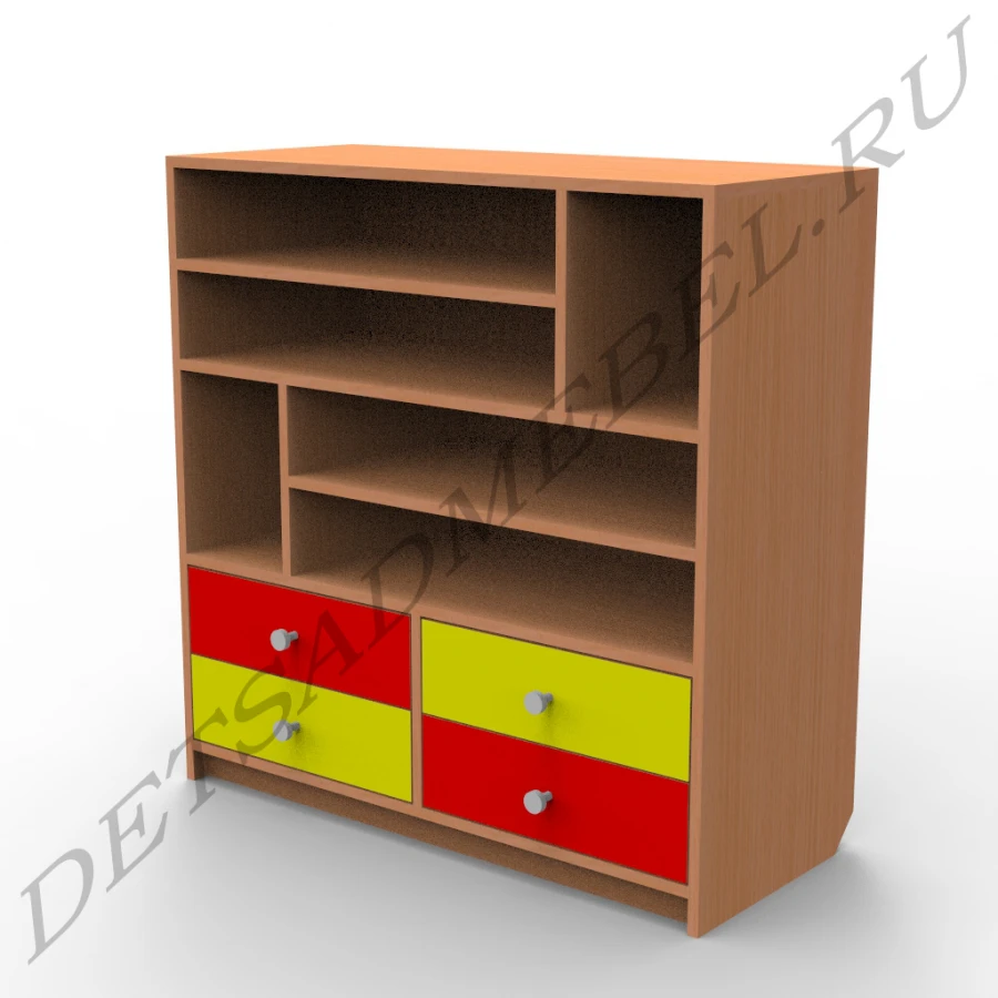 Motor Skills Development Shelf with Drawers and Open Cells