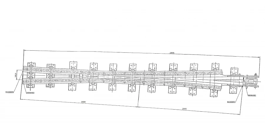 Cross Piece Type R65 Model 1/11 for Railway Projects 2851.03.000
