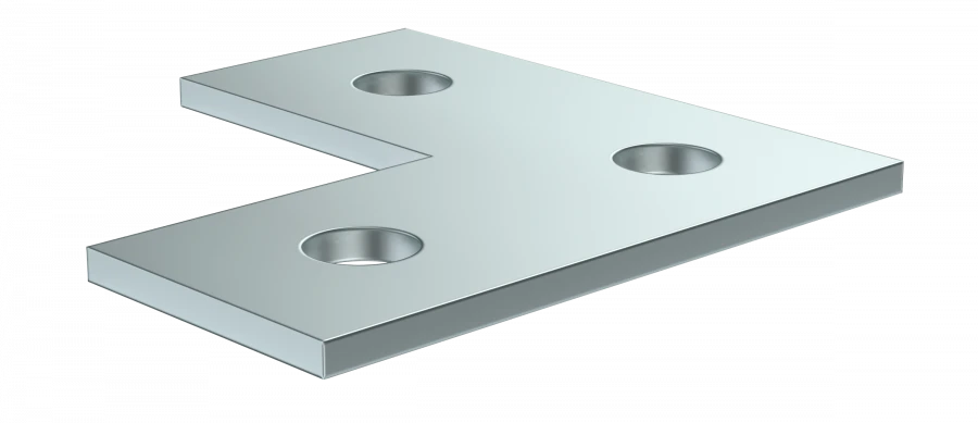 L-Shaped Connecting Plate for STRUT Profile EZ IEK CLM50D-PLS-090-40
