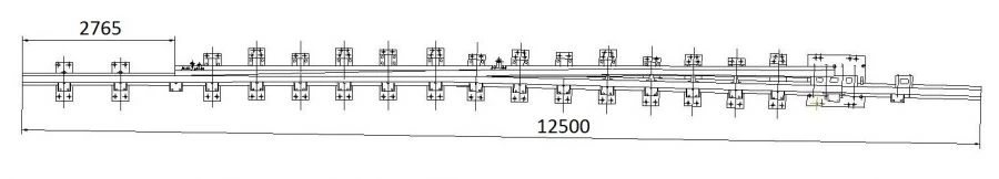 Curved Rail Type R65 with Straight Point for Project SP525