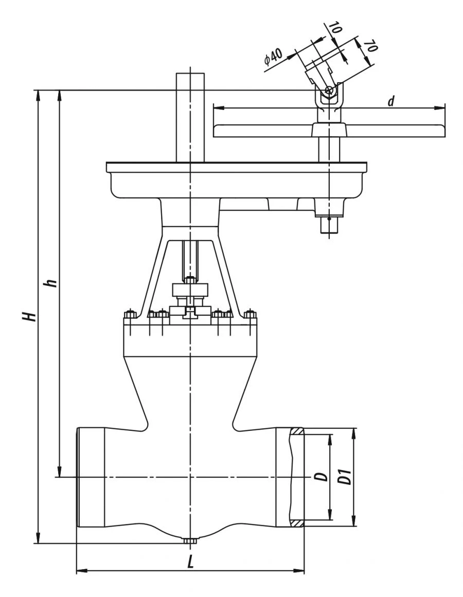 Gate Valve 2s-28-6 for Water and Steam Control