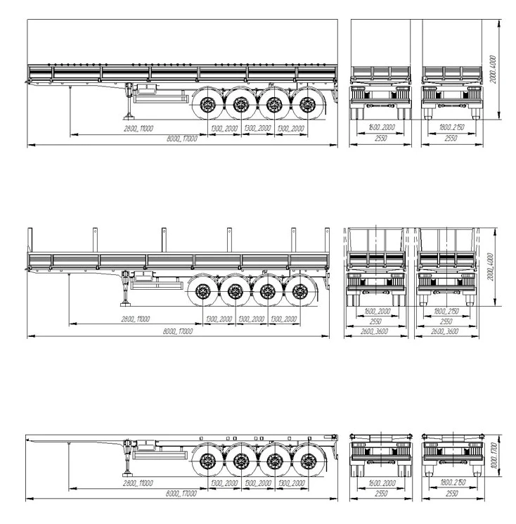 Specialized Semi-Trailer for Oversized Cargo, Model 946520-A1-01/02/03