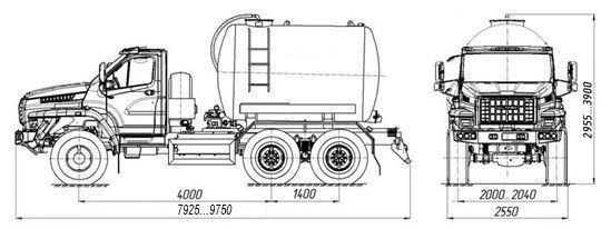 Vacuum Tanker MV 4680M9 on Ural 4320 Chassis