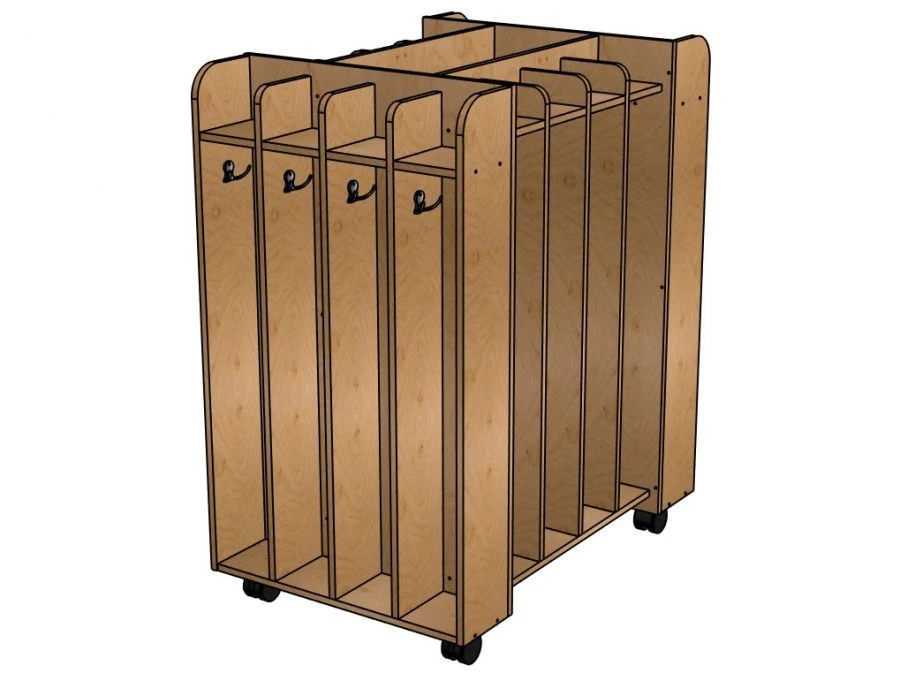 Floor Towel Rack with 16 Compartments, Plywood (Painted) - Model SHD63