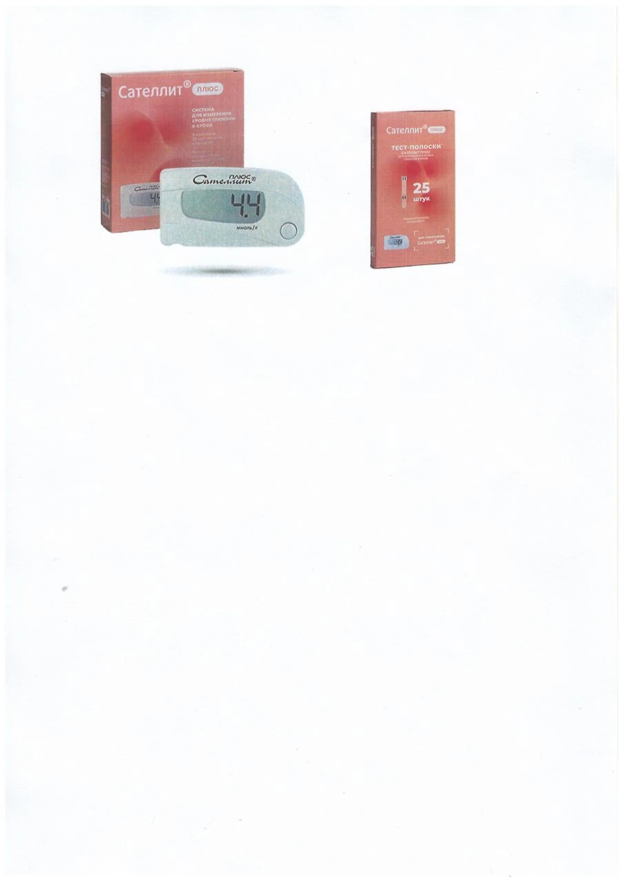 Portable Blood Glucose Concentration Meter PKG-02.4 "Satellite Plus