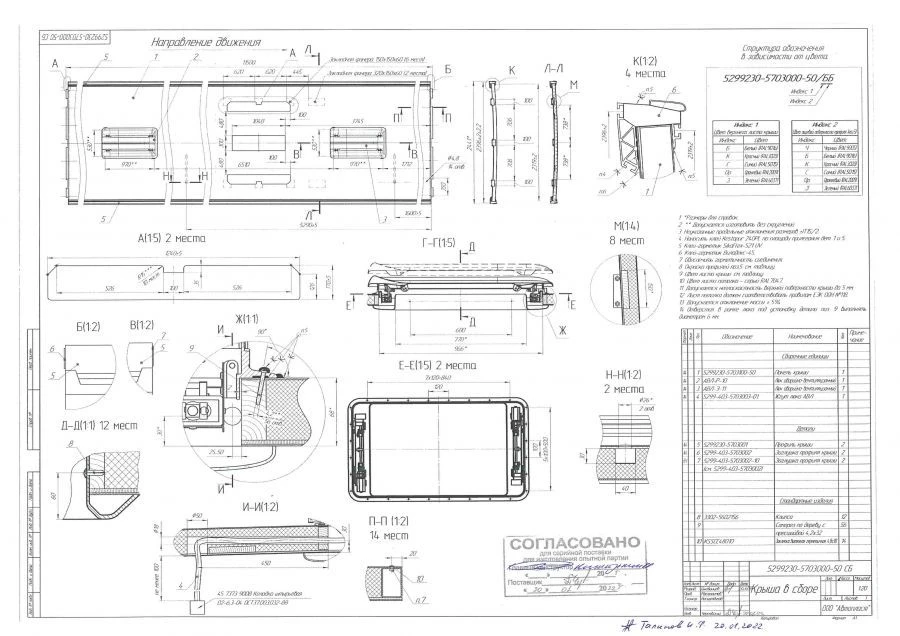 Complete Roof Panel 5299230-5703000-50/B for Interior and Exterior Fittings