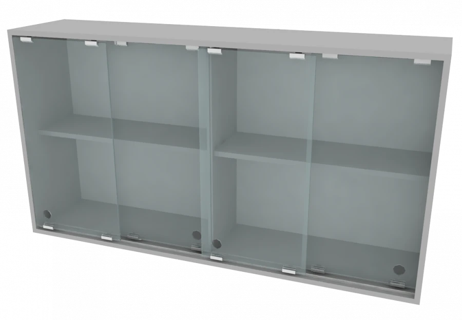 Wall-Mounted Display Shelf with Sliding Glass Doors 1300x300x700mm