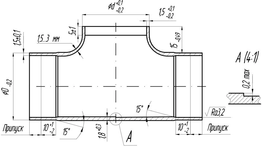 Pipe Tee Joint for Branch Connections, Made from Seamless Pipe