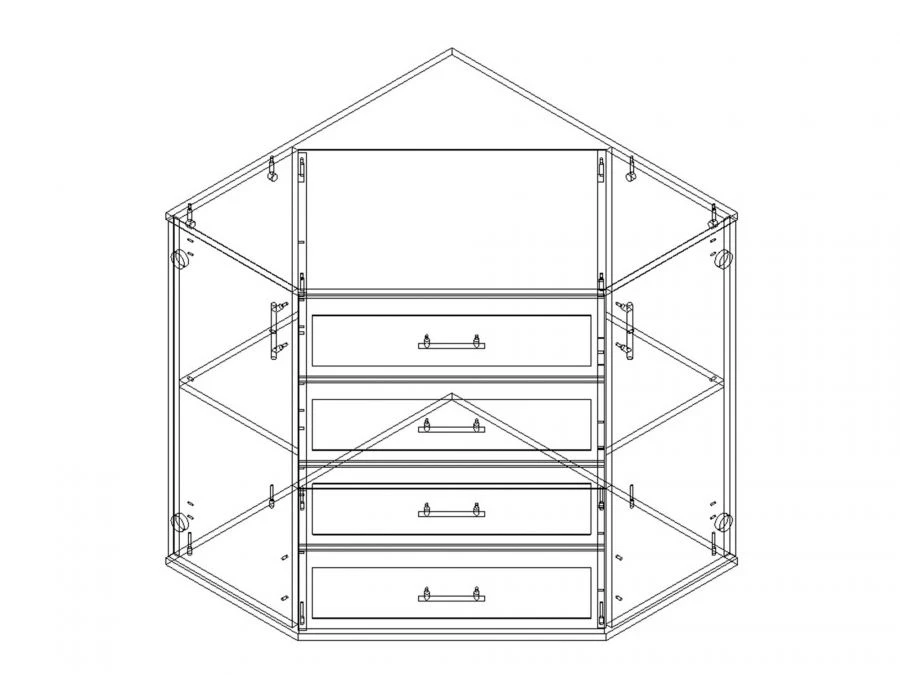 Compact Corner Storage Cabinet PGL LK TU
