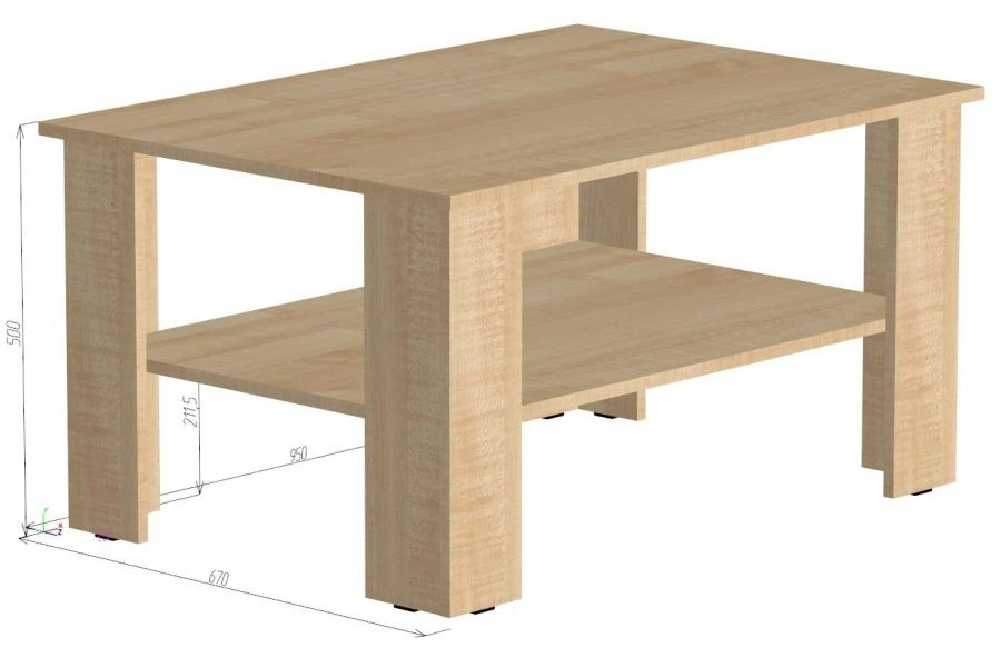 Stylish MDF Coffee Table with PVC Edge