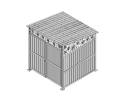 Waste Bin Canopy 2x2m Model 305.26.00