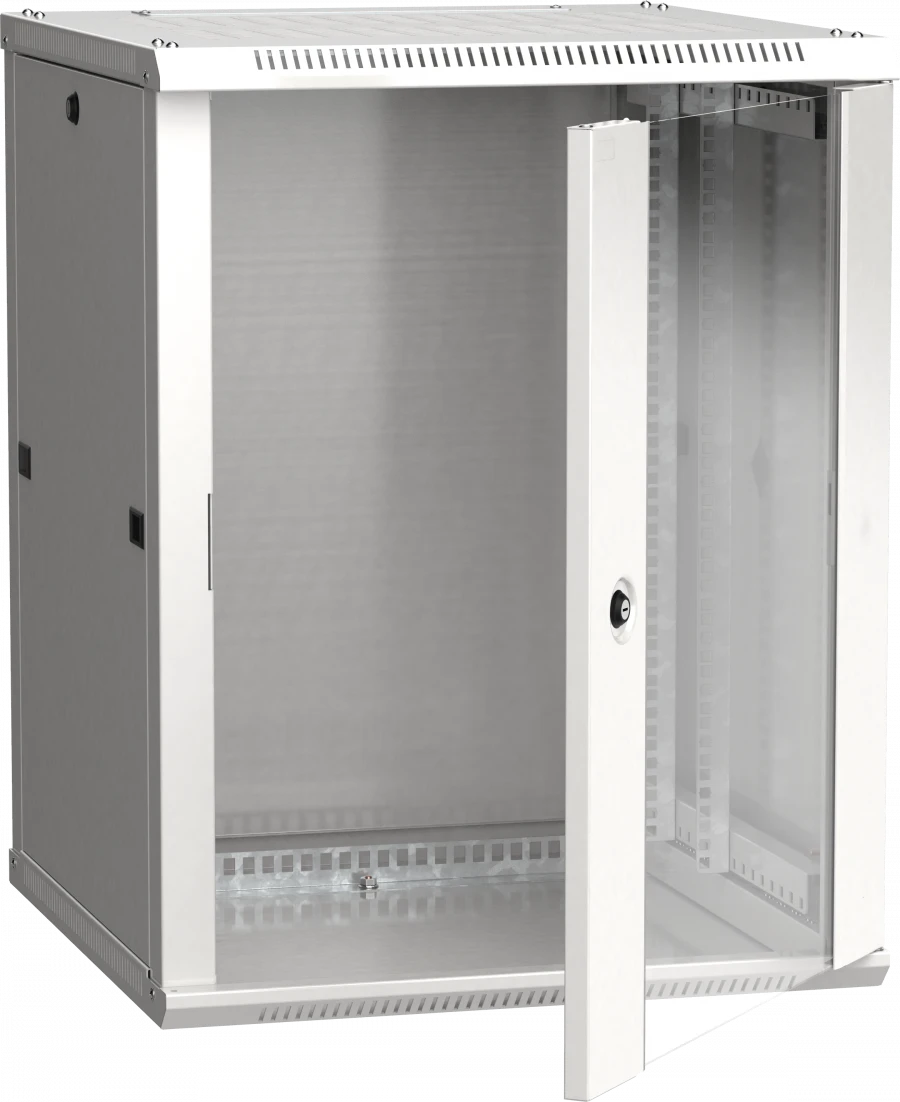 LINEA W 12U Wall-Mounted Cabinet 600x600mm Glass Door, RAL7035