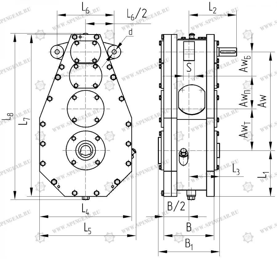 Vertical Three-Stage Gear Reducer RV-450
