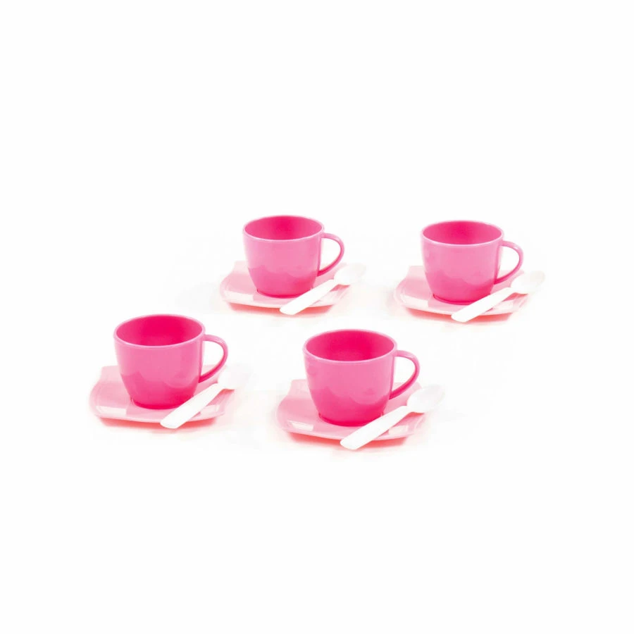 Children's Toy Dish Set for Dolls - Stylish Alice Design for 4 People, 12 Pieces