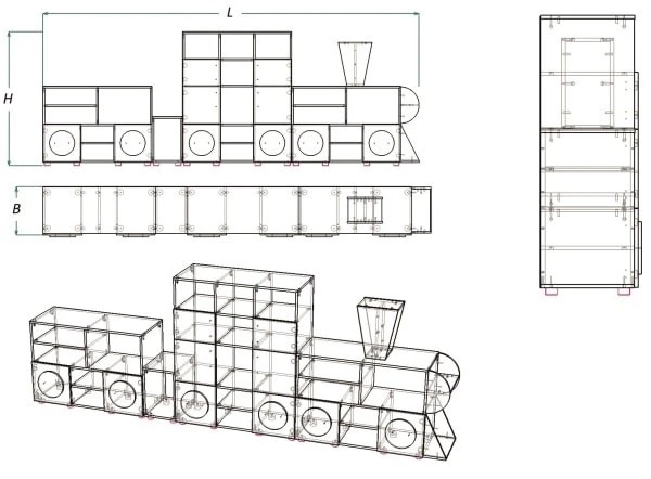 Children's Wall Train for Toy and Book Storage (DSP Series)