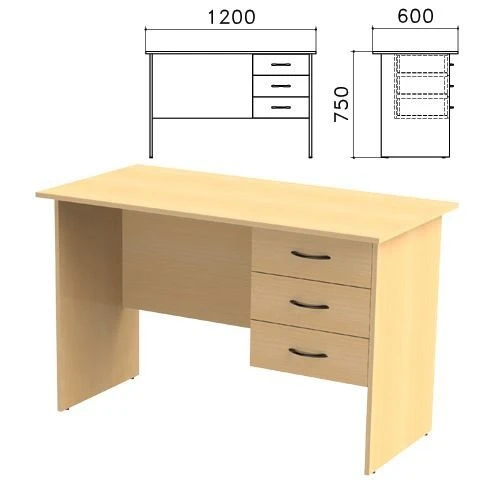 Wooden Desk for Educational Institutions, Model No. 23