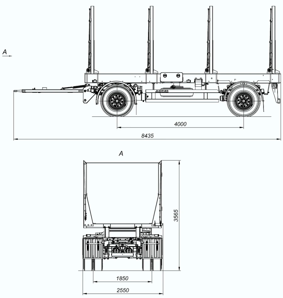 双轴木材运输拖车 8465-40A