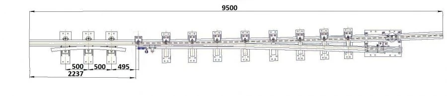 Frame Rail with Spike for Switch Project 2307.01.010-06