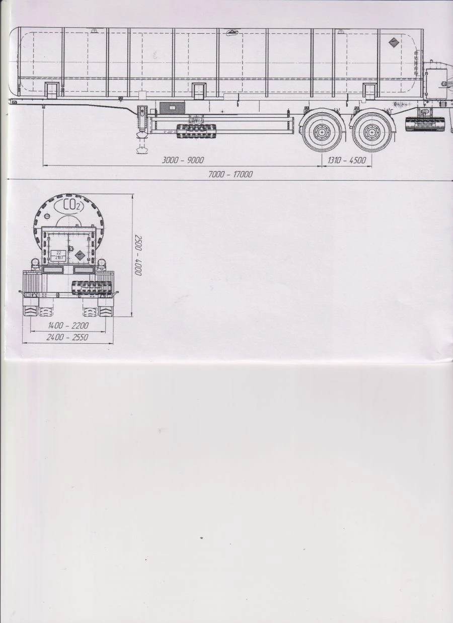Liquid Carbon Dioxide Tank Semi-Trailer PPC2, Type P2, Mod 92299-0000010-03