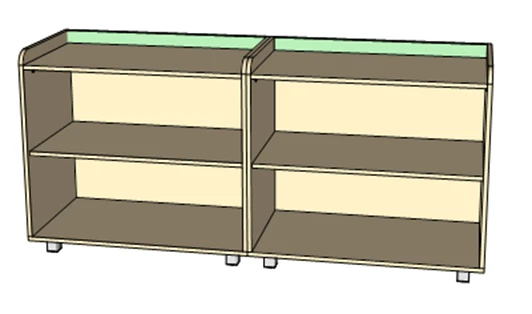 Educational Wall with Shelves (Without Board)