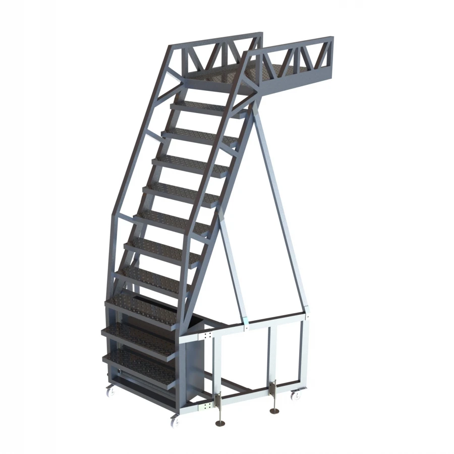 Mobile Aluminum Ladder with Platform LSA-2500-150