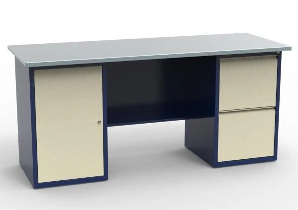 Double Cabinet Workbench with Galvanized Top, Model SV-2T.01.02.19.CO
