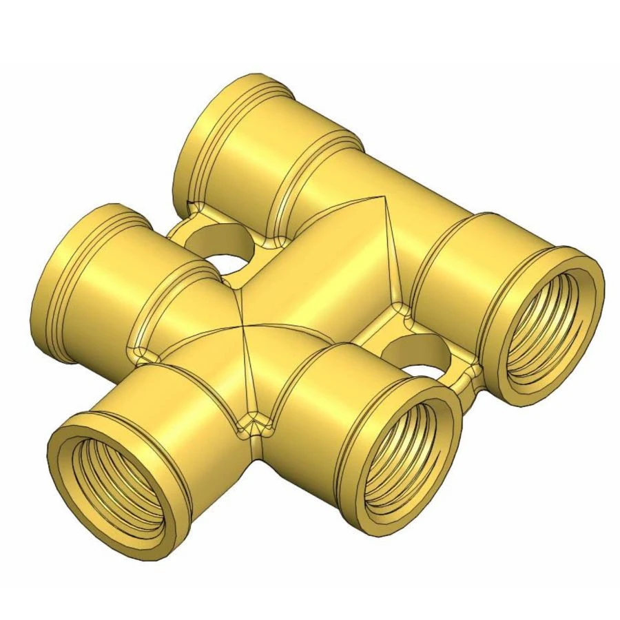 Brass Fitting Collector with M16x1.5 Internal Thread and M22x1.5 External Thread