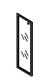 Medium Glass Door for Office Wooden Furniture - Gamma Set