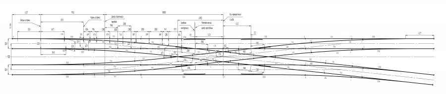 Cross Turnout Type R50 Mark 2/9 for Urban Metro Systems