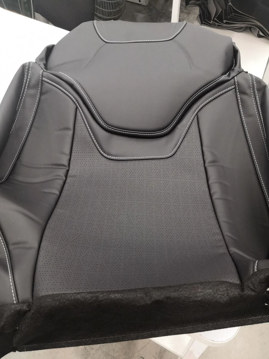 Driver Seat Back Cover with Airbag Stitch, SAB (Black/Charcoal)